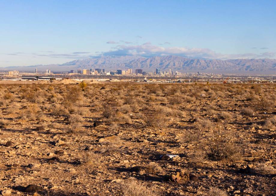 Vacant land where Station Casinos plans to build a 600-room resort just west of the Via Inspira ...