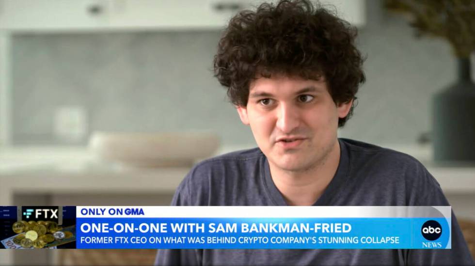 In this screengrab from an interview with ABC News is Sam Bankman-Fried, former CEO of the fail ...