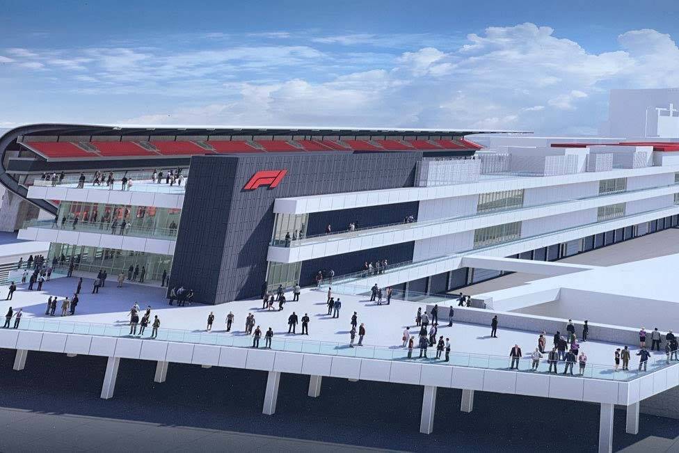 An artist rendering of the Formula One Las Vegas Grand Prix paddock. (Formula One)