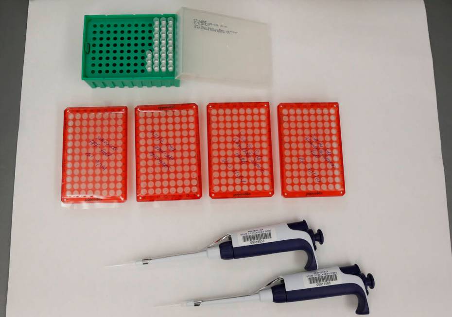 Tools used for DNA testing are pictured in a DNA lab at the forensic science center of the Okla ...