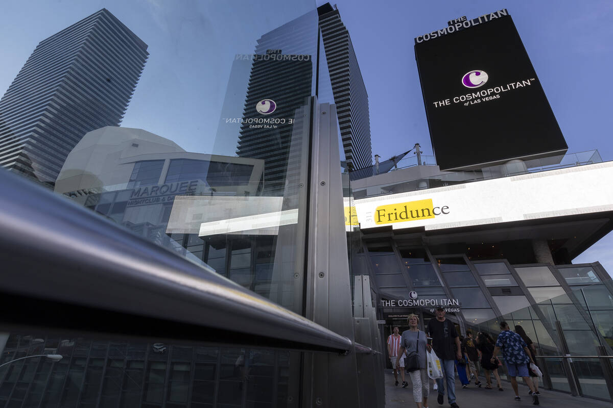 The Cosmopolitan, Wednesday, June 8, 2022, on the Las Vegas Strip. (Ellen Schmidt/Las Vegas Rev ...