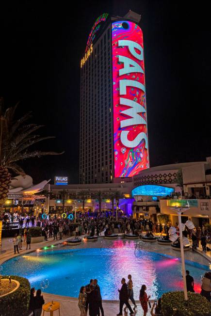 Guests enjoy an opening night party at Kaos at the Palms on Wednesday, April 27, 2022, in Las V ...