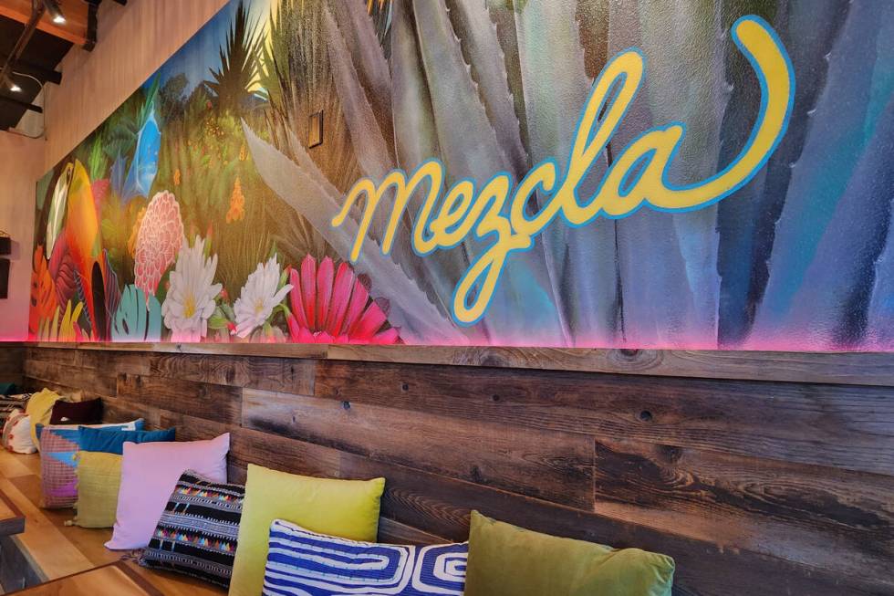 A 25-foot mural commands the interior of Mezcla, a new tequila and ceviche bar at 197 E. Califo ...