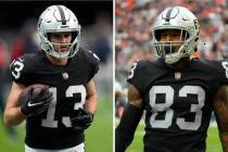 FILE - This combination image shows Las Vegas Raiders players Hunter Renfrow, left, and Darren ...