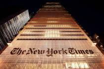 FILE - The New York Times building is shown on Oct. 21, 2009, in New York. (AP Photo/Mark Lenni ...
