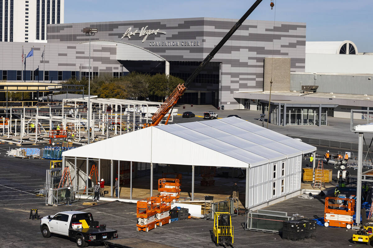 The Las Vegas Convention and Visitors Authority is preparing by building temporary structures f ...