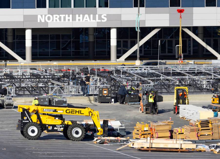 The Las Vegas Convention and Visitors Authority is preparing by building temporary structures f ...