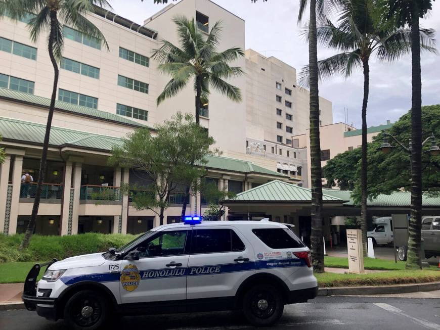 This photo shows the exterior of The Queen's Medical Center in Honolulu where some patients inj ...