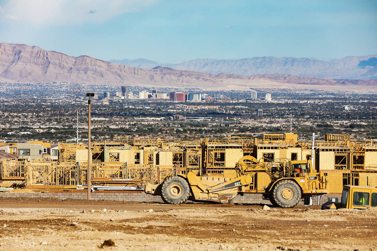 The construction site of new homes being built in Summerlin in Las Vegas, Monday, Oct. 3, 2022. ...