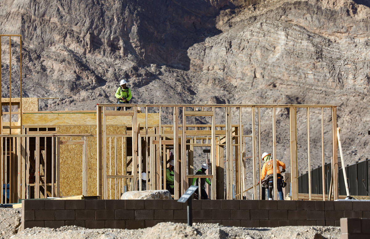 The construction site of new homes being built in Summerlin in Las Vegas, Monday, Oct. 3, 2022. ...