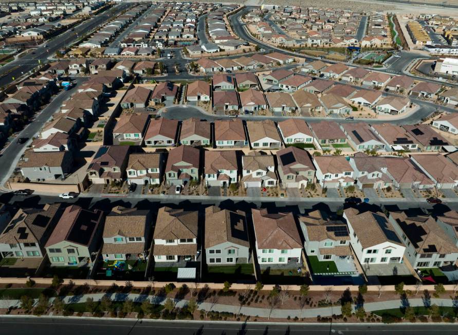 Aerial photograph of property in the northwest of Las Vegas in Skye Canyon, on Wednesday, Dec. ...