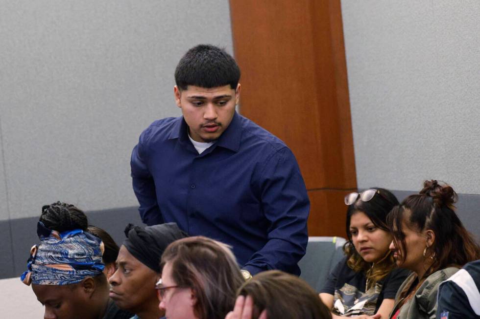 Joshua Estrada walks to his sentencing hearing at the Regional Justice Center, Tuesday, Dec. 20 ...