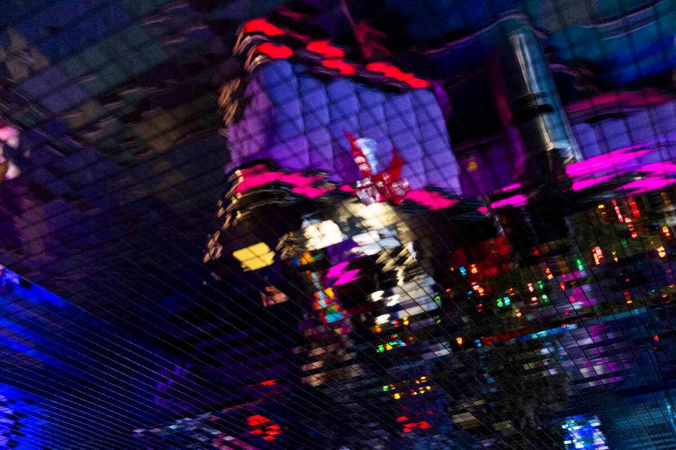 Lights and decor are reflected in the ceiling at Peppermill on Wednesday, Dec. 14, 2022, in Las ...