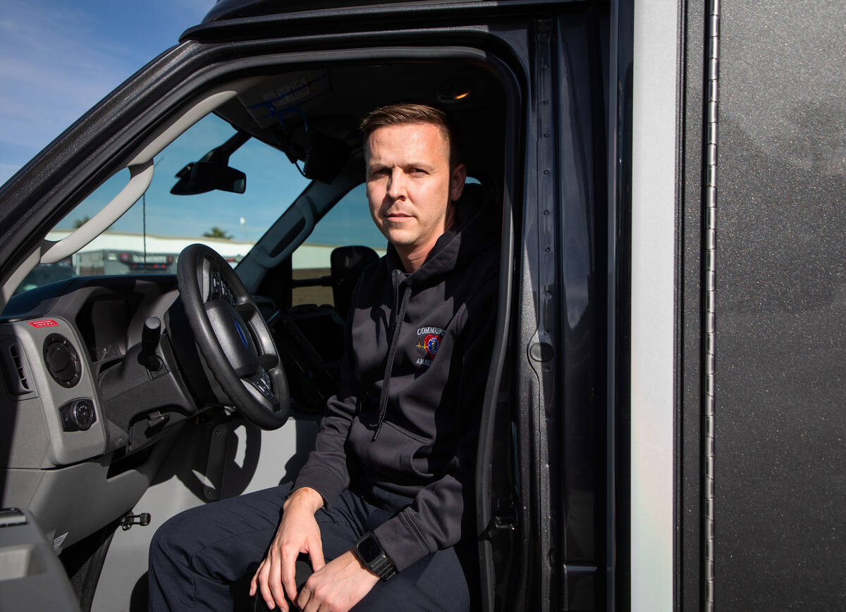 Glen Simpson, Senior Director of Community Ambulances, poses for a portrait at headquarters on ...