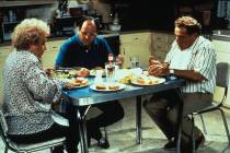 Estelle Harris, left, Jason Alexander and Jerry Stiller in a scene from "Seinfeld." T ...