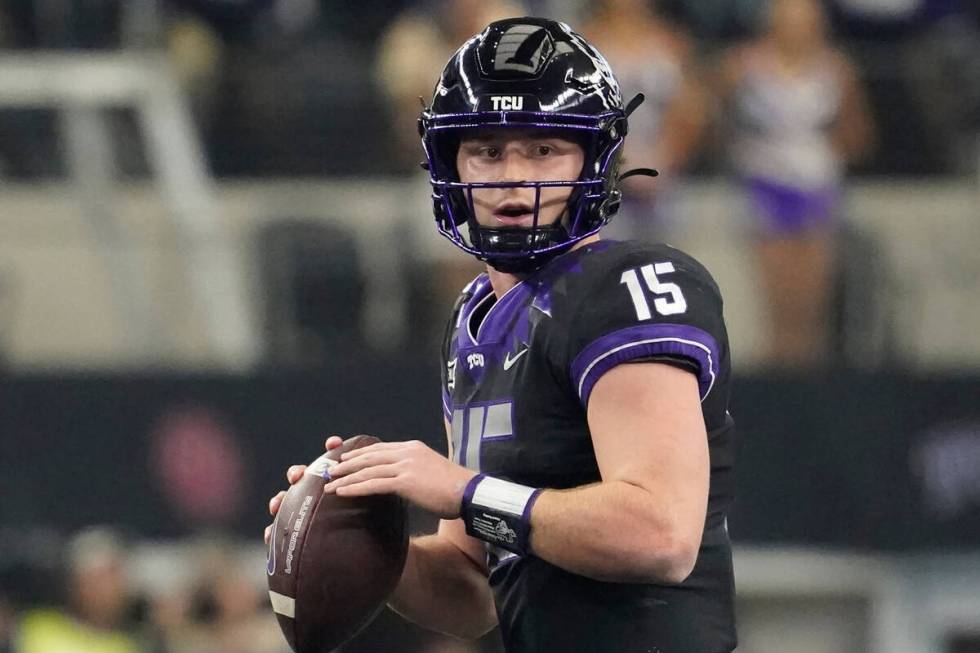 TCU quarterback Max Duggan (15) during the Big 12 Conference championship NCAA college football ...