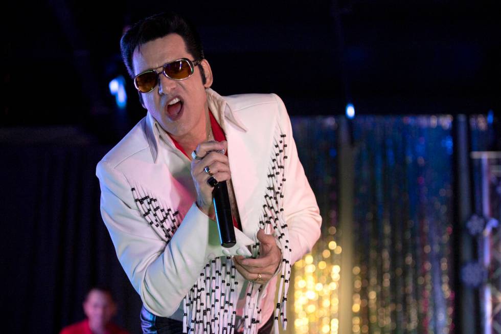 Vegas Elvis Tribute Artist Steve Connolly performs during his "Spirit Of The King" sh ...