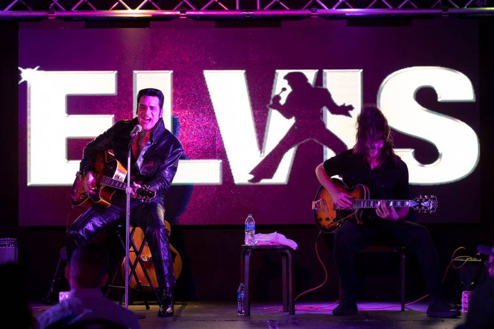 Vegas Elvis Tribute Artist Steve Connolly performs during his "Spirit Of The King" sh ...