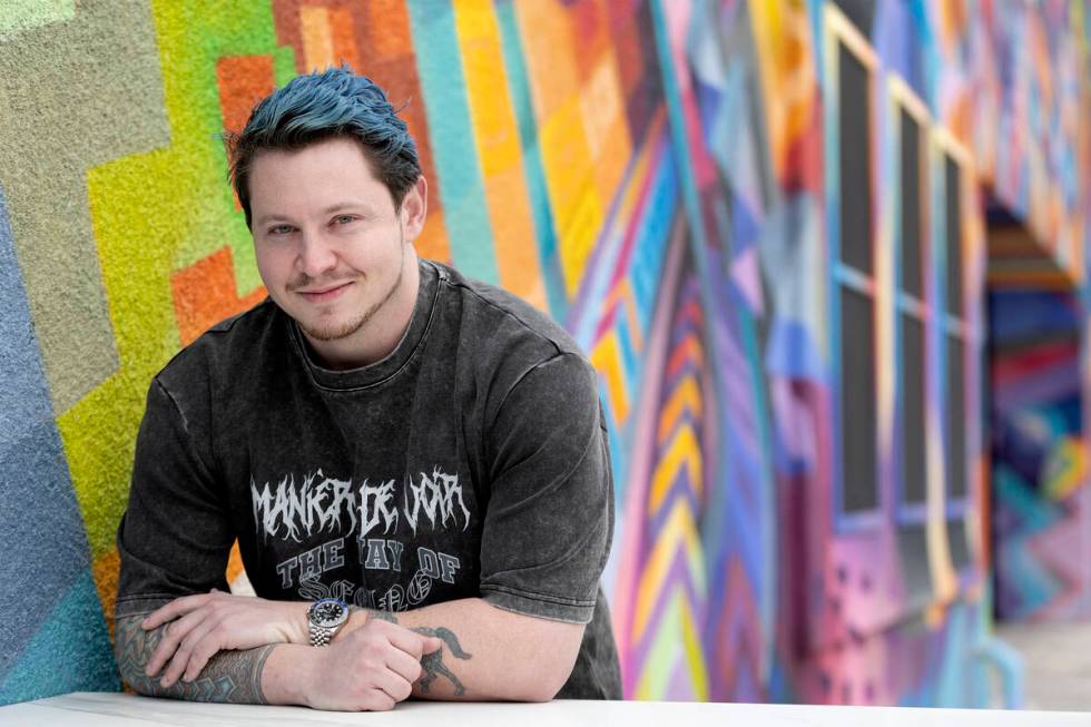 Brandon Bowsky, who had a large mural painted on two sides of his house, in front of the art pi ...