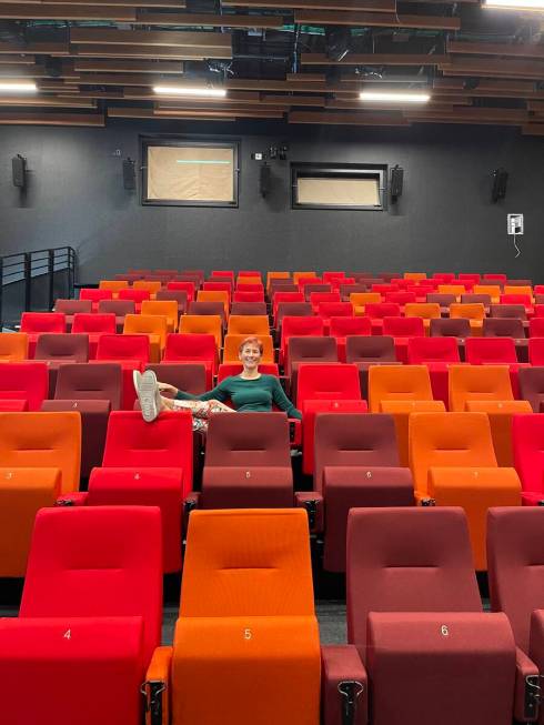 Beverly Rogers of The Rogers Foundation is shown inside her namesake theater after seats were i ...