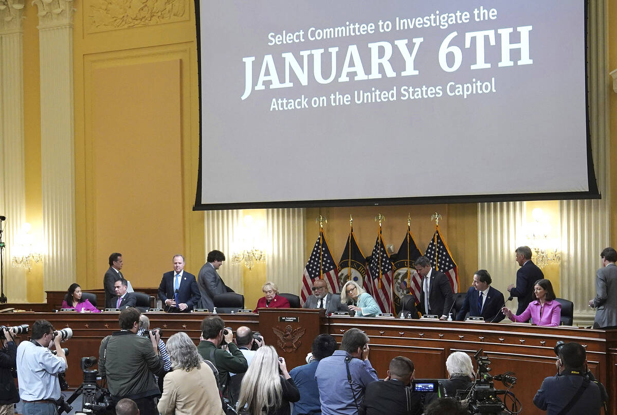 Committee members arrive as the House select committee investigating the Jan. 6 attack on the U ...