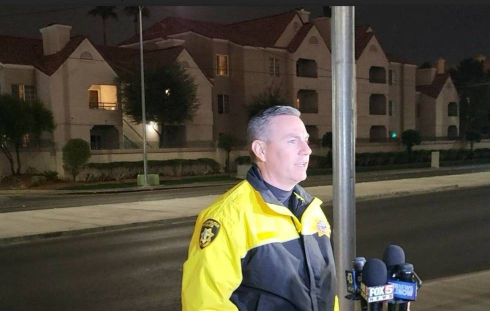 Metro Lt. Jason Johansson speaks during a briefing Monday, Jan. 2, 2023, near Koval Lane in Las ...