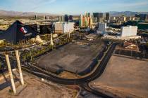 The former Route 91 Harvest site, Luxor, Excalibur, New York-New York and Tropicana on the Las ...