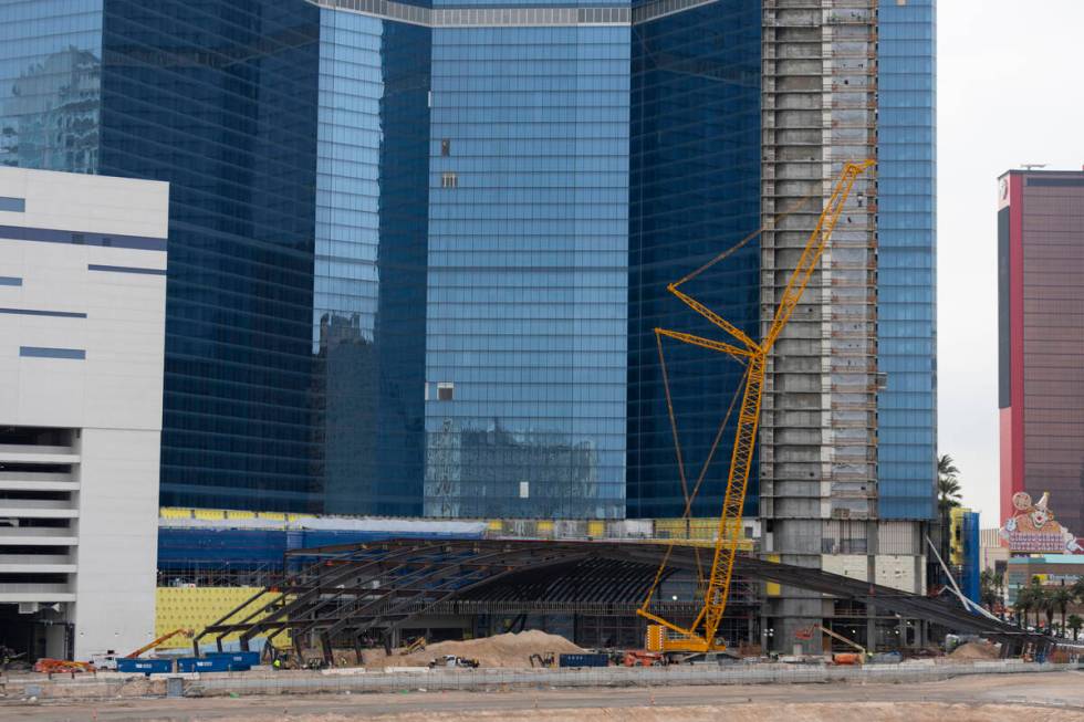Construction of the Fontainebleau Las Vegas on the Strip in Las Vegas is seen on Wednesday, Jan ...
