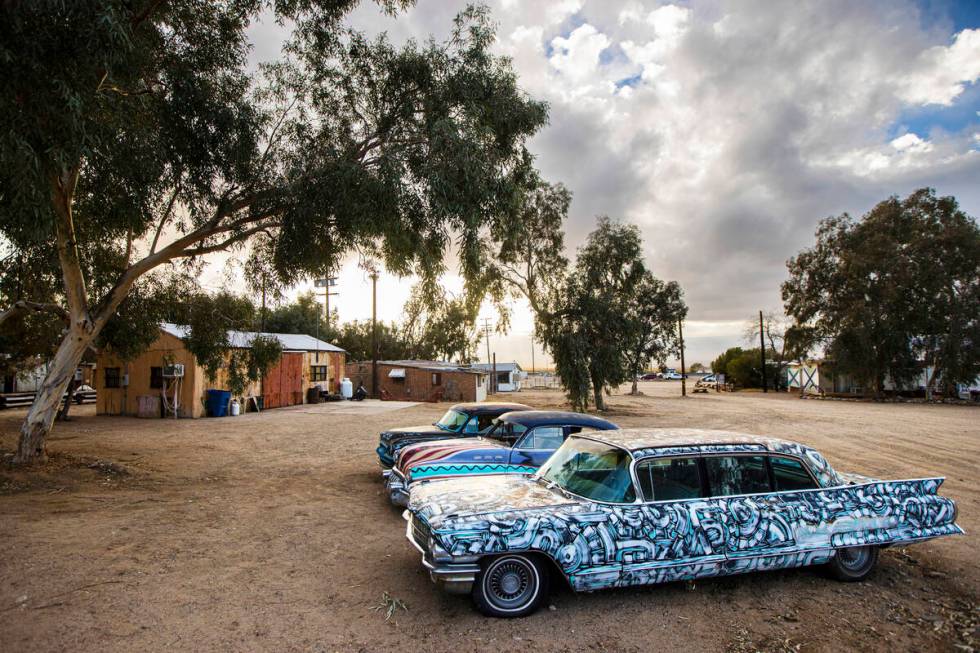 Vintage cars are pictured in Nipton, Calif., a small desert town purchased by entertainment com ...