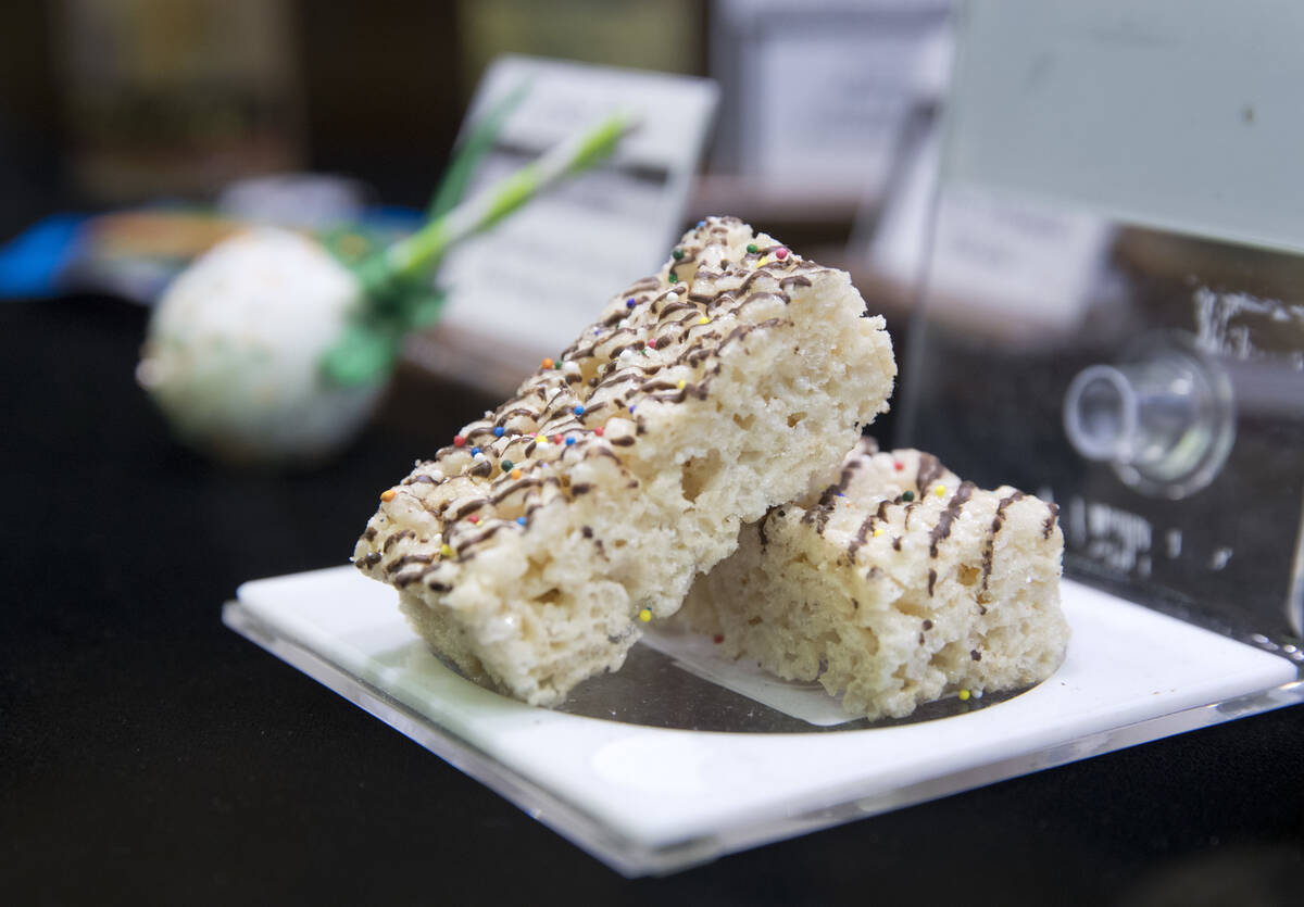 Marijuana edibles are displayed at a dispensary in Las Vegas on Jan. 4, 2018. The number of you ...