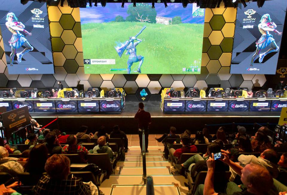 Players compete during the Simon Cup tournament on Saturday, Nov. 23, 2019, at HyperX Esports A ...