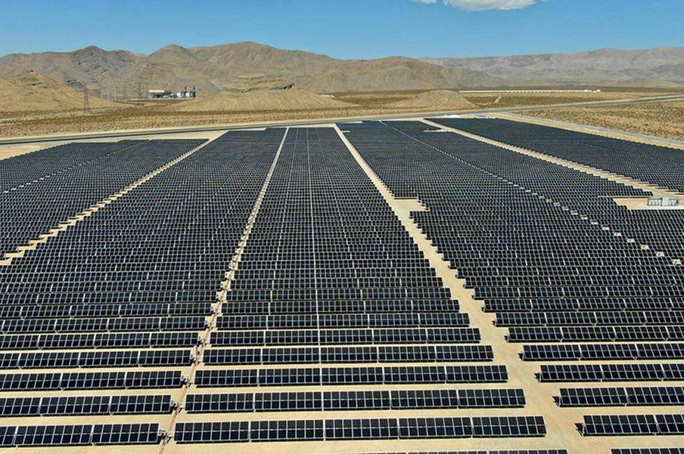 MGM’s 100 megawatt Mega Solar Array, located on 640 acres north of Las Vegas. (Las Vegas Revi ...