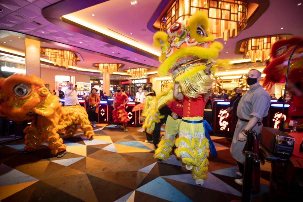 The Lohan School of Shaolin performs the Chinese Lion dance in celebration of the Lunar New Yea ...