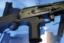 FILE - In this Oct. 4, 2017, file photo, a device called a "bump stock" is attached to a semi-a ...