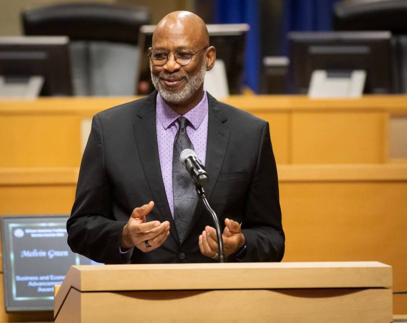 Melvin Green receives the Business and Economic Advancement Award at the 9th annual Black Trail ...