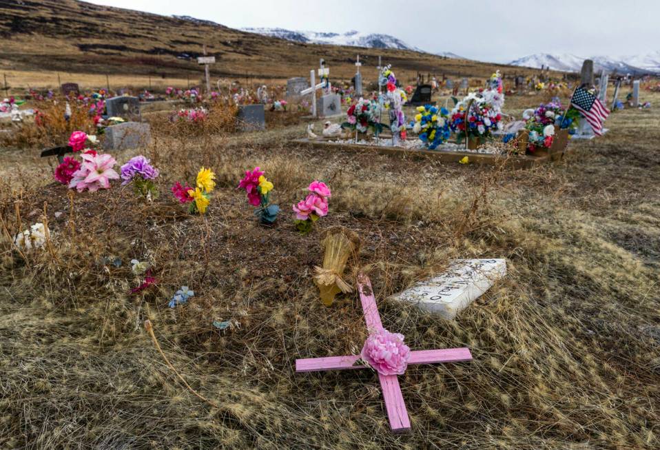 One of the many gravesites on the Duck Valley Indian Reservation. Over 100 tribal members have ...