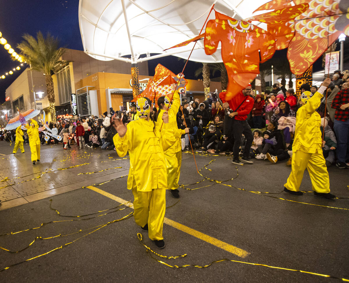 Best Agency performers entertain the crowd during Downtown Summerlin's Lunar New Year Parade on ...