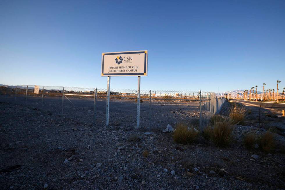 A sign that reads “Future Home of Our Northwest Campus” is seen on Monday, Jan. 23, 2023, a ...