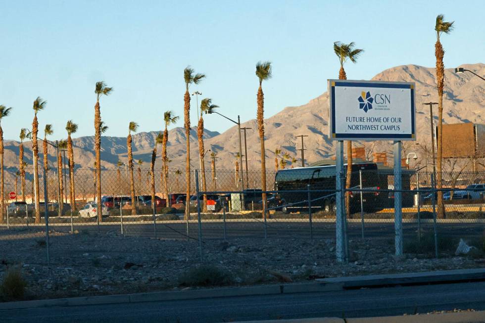 A sign that reads “Future Home of Our Northwest Campus” is seen on Monday, Jan. 23, 2023, a ...