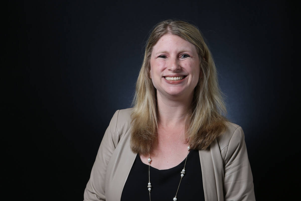 State Sen. Julie Pazina, D-Henderson, is photographed at the Las Vegas Review-Journal offices o ...