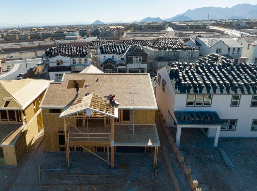 Construction is underway for a new housing community in the northwest of Las Vegas in Skye Cany ...