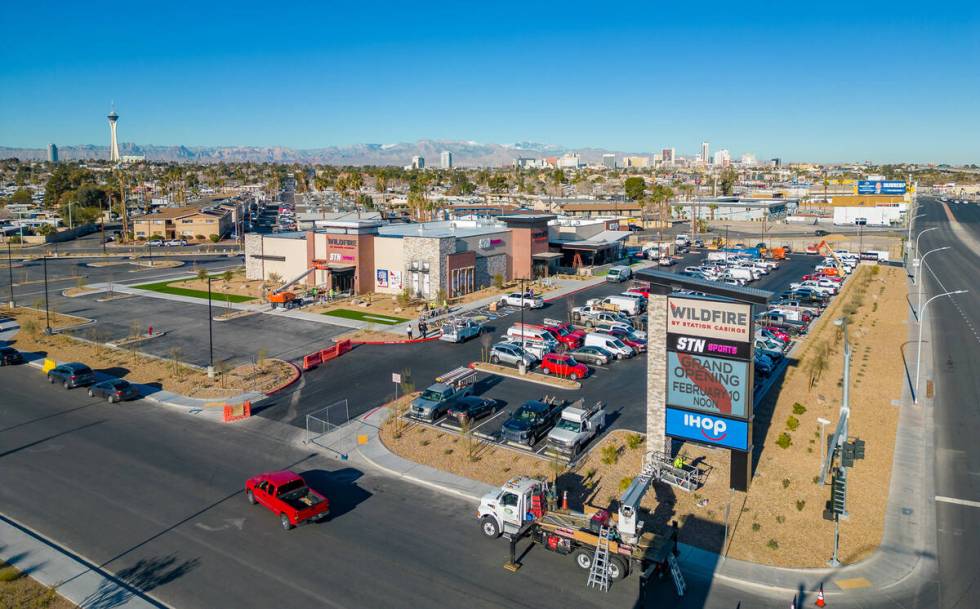 A drone image of the Wildfire Fremont Casino, 2700 E. Fremont St., in Las Vegas. The 21,000-squ ...