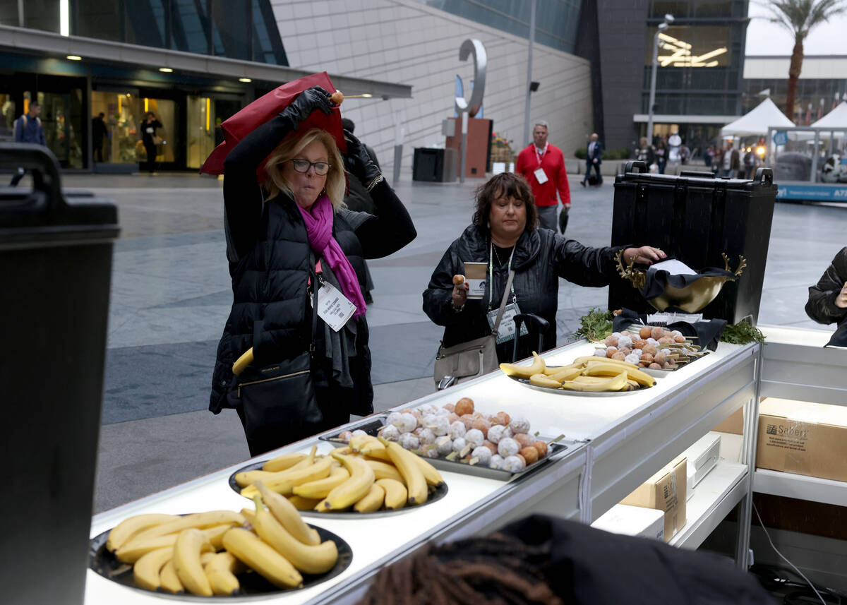 Conventioneers Jean Marie Conrad of Columbia, N.C., left, and Tina Carrico of Waterloo, Ill. br ...