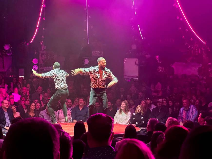 Twin brothers Sean and John Scott tap dance during “Absinthe” at Caesars Palace o ...