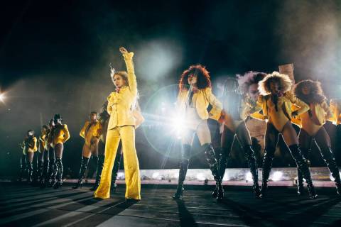 Beyonce performs during the Formation World Tour at MetLife Stadium on Friday, October 7, 2016, ...