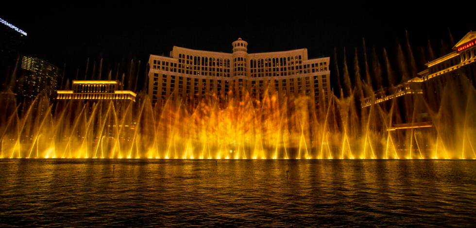 Fire erupts during the debut of a new water show based on "Game of Thrones" at the Bellagio Fou ...