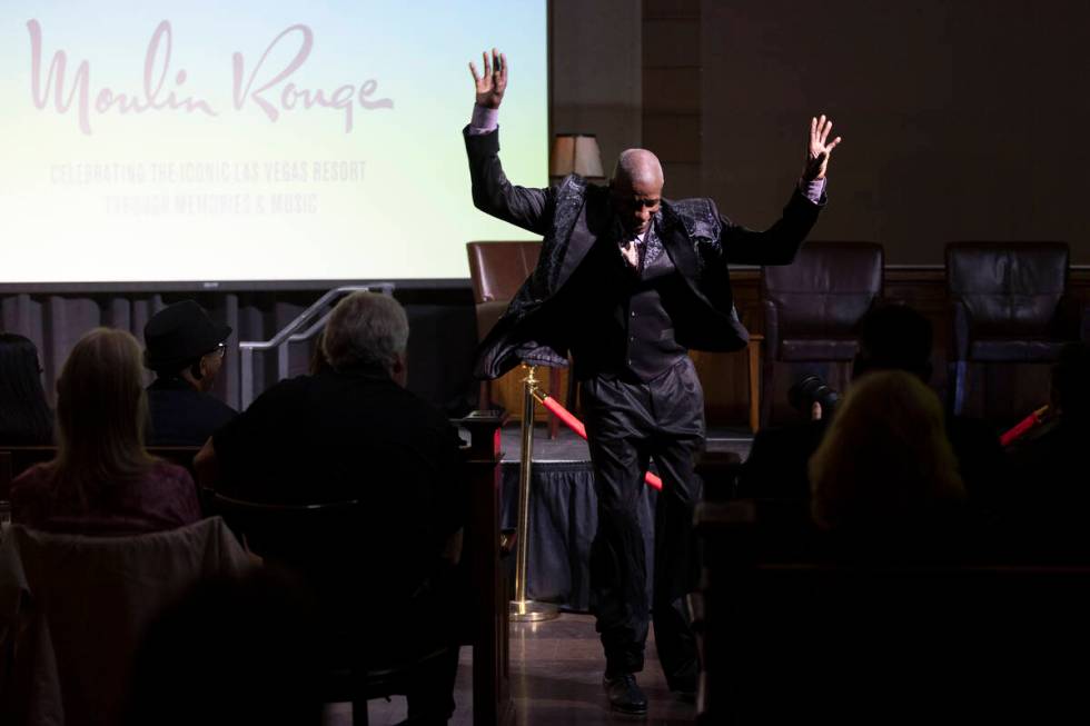 Tap dancer Ivery Wheeler performs during an event commemorating the Moulin Rouge, the first rac ...