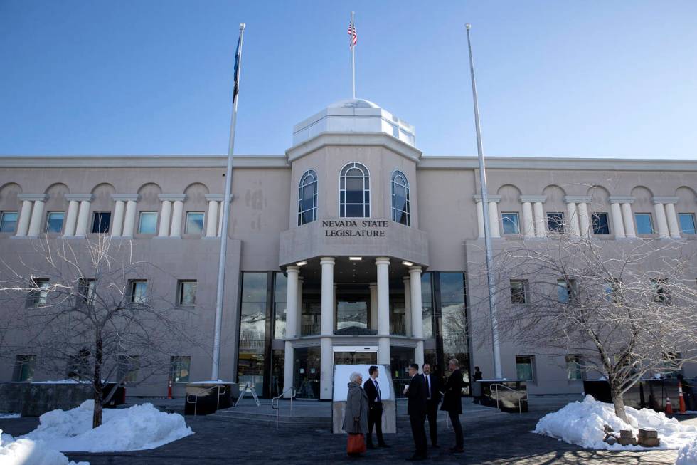 The Nevada State Legislature building on the first day of the 82nd Session of the Nevada Legisl ...