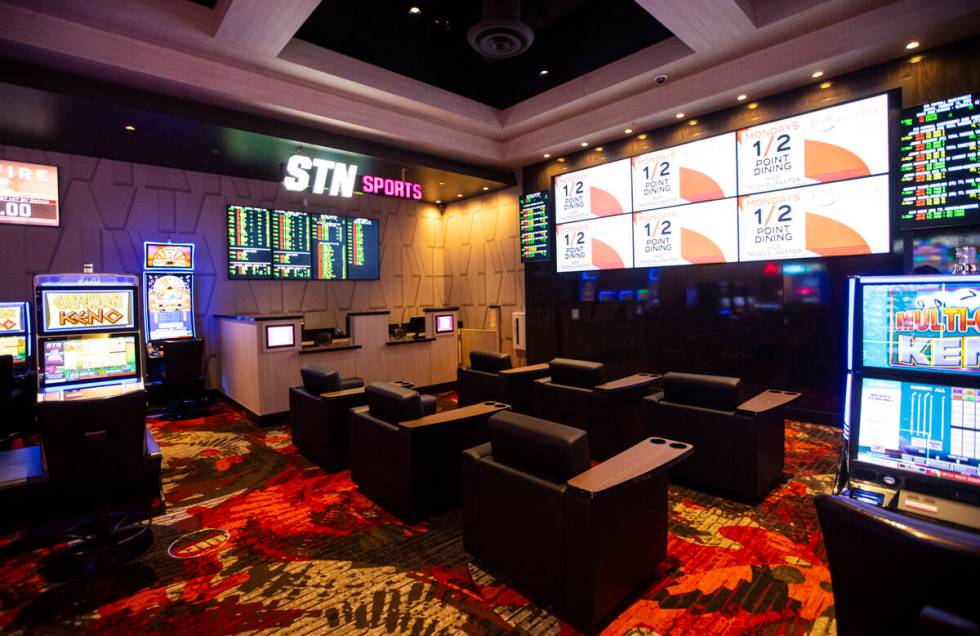 The STN Sportsbook is pictured at Wildfire Casino, slated to open this Friday, on Wednesday, Fe ...