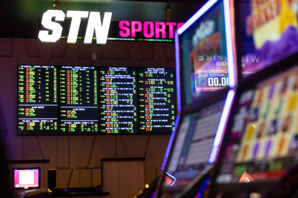 The STN Sportsbook is pictured at Wildfire Casino, slated to open this Friday, on Wednesday, Fe ...